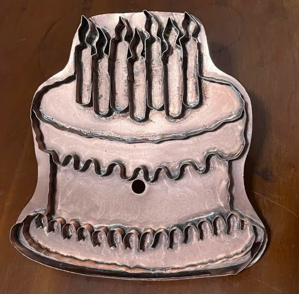 Gianormous Birthday Cake Copper Cookie Cutter