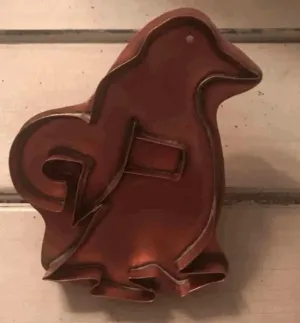 candy cane penguin copper cookie cutter