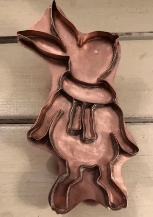 friends series bunny scarf copper cookie cutter