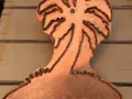 gianormous tropical  palm tree island copper cookie cutter