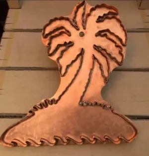 gianormous tropical  palm tree island copper cookie cutter
