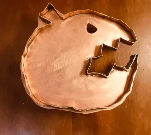 halloween angry pumpkin copper cookie cutter