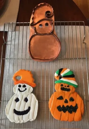 halloween pumpkin man copper cookie cutter
