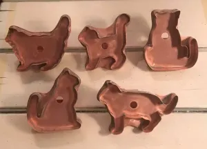 martha kitty cat set copper cookie cutters